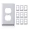 Faith Duplex White 1-Gang Standard Outlet Covers, Unbreakable Polycarbonate, 10PK DUWP1-WH-10 - alternate 3